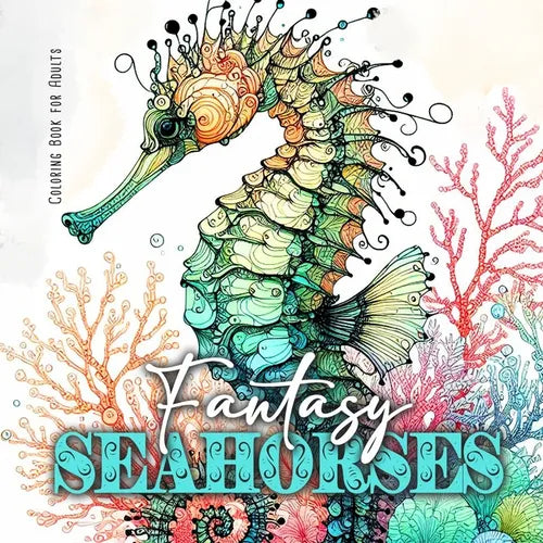 Fantasy Seahorses Coloring Book for Adults: Zentangle Cats Coloring Book for Adults Line Art Cats Coloring Book zentangle flowers coloring book abstra - Paperback