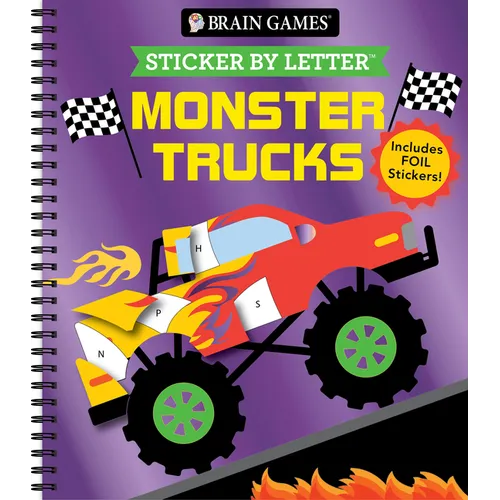 Brain Games - Sticker by Letter: Monster Trucks - Spiral