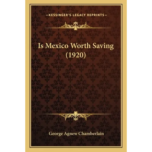 Is Mexico Worth Saving (1920) - Paperback