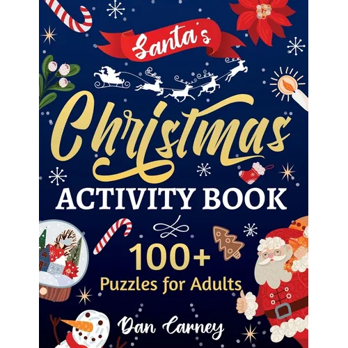 Santa's Christmas Activity Book: 100+ Puzzles for Adults - Paperback