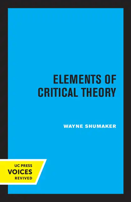 Elements of Critical Theory - Paperback