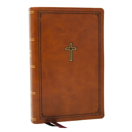 KJV Personal Size Large Print End-Of-Verse Reference Bible, Brown Leathersoft, Red Letter, Comfort Print (Thumb Indexed) - Imitation Leather