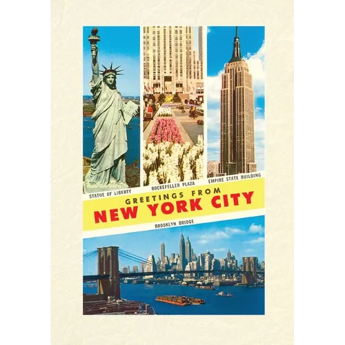 Vintage Lined Notebook Scenes, Greetings from New York City - Paperback