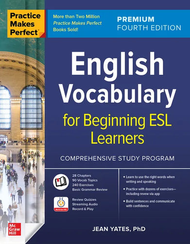 Practice Makes Perfect: English Vocabulary for Beginning ESL Learners, Premium Fourth Edition - Paperback