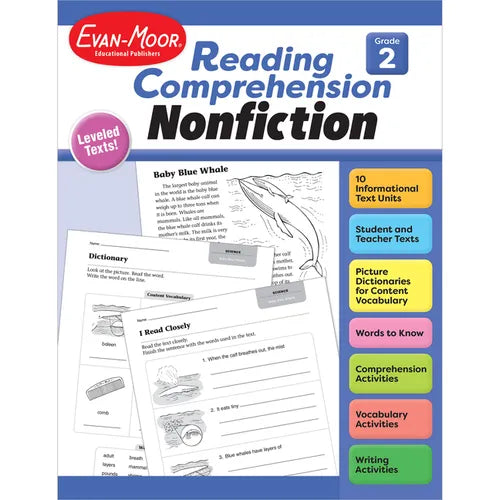 Reading Comprehension, Nonfiction, Grade 2 - Paperback