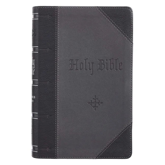 KJV Bible Giant Print 2-Tone Black/Dark Gray - Leather