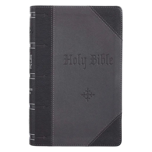 KJV Bible Giant Print 2-Tone Black/Dark Gray - Leather