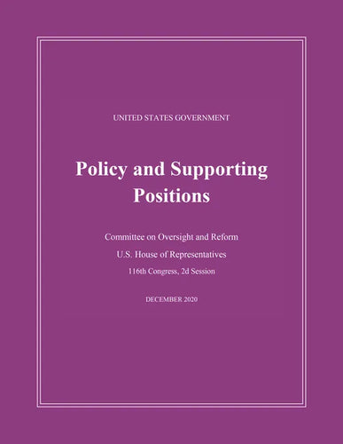 United States Government Policy and Supporting Positions (Plum Book) 2020 - Paperback