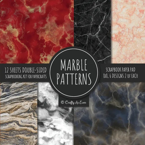 Marble Patterns Scrapbook Paper Pad 8x8 Scrapbooking Kit for Papercrafts, Cardmaking, Printmaking, DIY Crafts, Stationary Designs, Borders, Background - Paperback