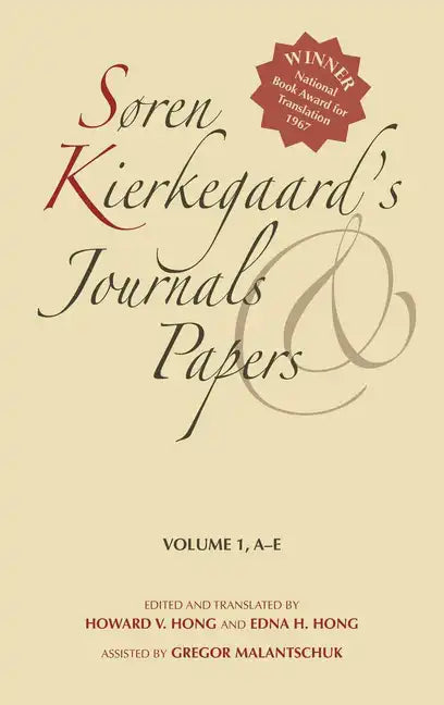 Soren Kierkegaard's Journals and Papers, Volume 1: A-E - Hardcover