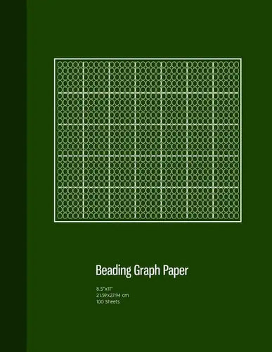 Beading Graph Paper: Peyote Stitch Graph Paper, Seed Beading Grid Paper, Beading on a Loom, 100 Sheets, Green Cover (8.5