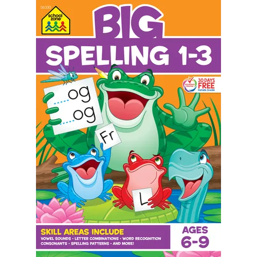 School Zone Big Spelling 1-3 Workbook - Paperback