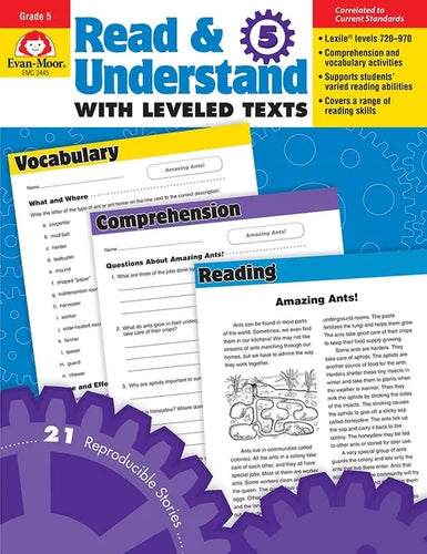 Read and Understand with Leveled Texts, Grade 5 Teacher Resource - Paperback
