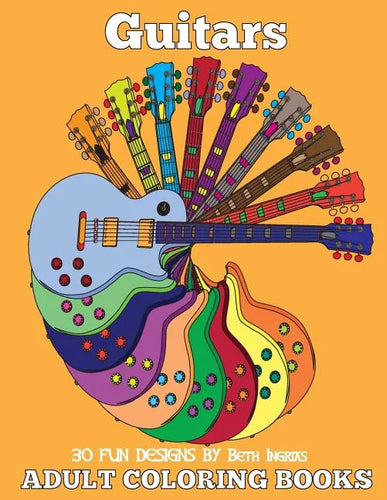 Adult Coloring Books: Guitars - Paperback