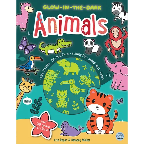 Glow-In-The-Dark Animals Sticker Activity Book - Paperback