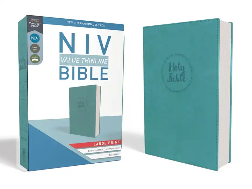 NIV, Value Thinline Bible, Large Print, Imitation Leather, Blue - Imitation Leather