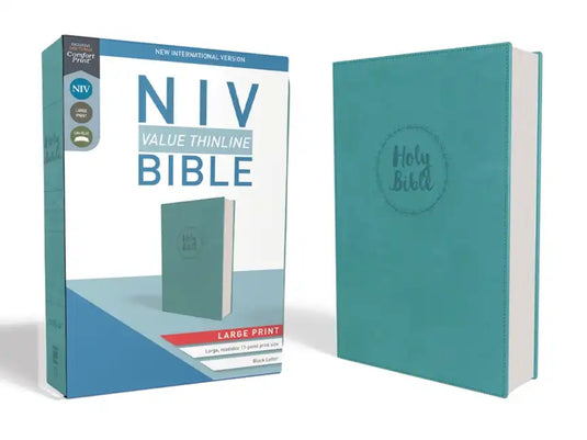NIV, Value Thinline Bible, Large Print, Imitation Leather, Blue - Imitation Leather