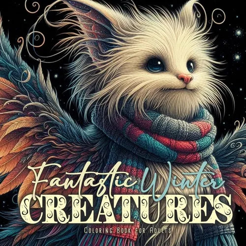 Fantastic Winter Creatures Coloring Book for Adults: cute Creatures Coloring Book Winter Grayscale magical creatures Coloring Book Winter Fashion - Paperback