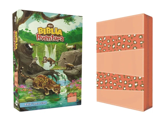 Nbla, Biblia Aventura, Interior a Color, Leathersoft, Coral, Con Cierre, Comfort Print - Leather