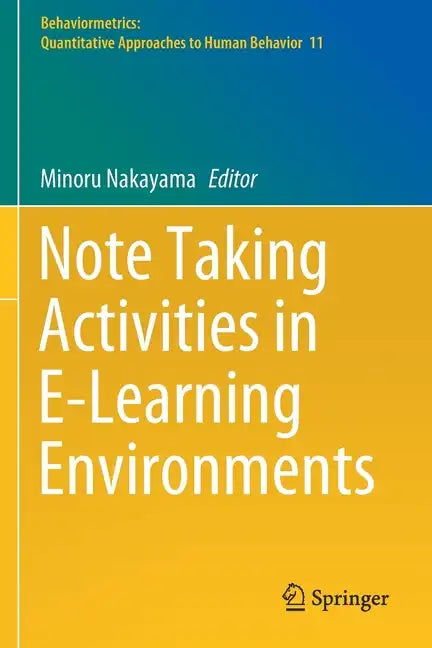 Note Taking Activities in E-Learning Environments - Paperback