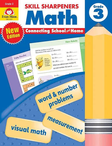 Skill Sharpeners: Math, Grade 3 Workbook - Paperback