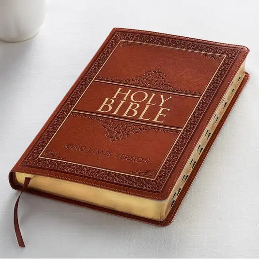 KJV Large Print Thumb Index Edition: Tan - Imitation Leather