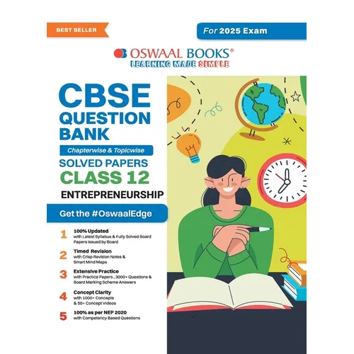 Oswaal CBSE Question Bank Class 12 Entrepreneurship, Chapterwise and Topicwise Solved Papers For Board Exams 2025 - Paperback