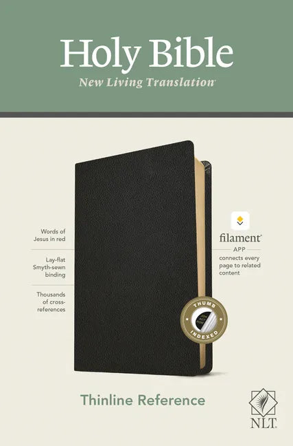 NLT Thinline Reference Bible, Filament Enabled Edition (Red Letter, Genuine Leather, Black, Indexed) - Leather