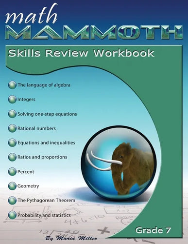 Math Mammoth Grade 7 Skills Review Workbook - Paperback