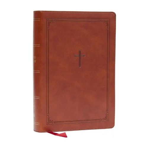 KJV Giant Print End-Of-Verse Reference Bible, Brown Leathersoft, Red Letter, Comfort Print - Imitation Leather