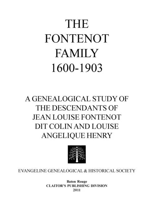 The Fontenot Family 1600-1903 - Paperback