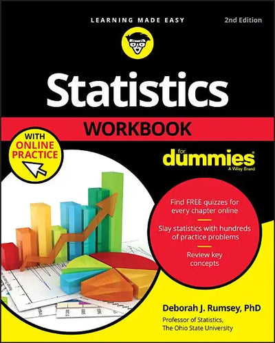 Statistics Workbook for Dummies with Online Practice - Paperback