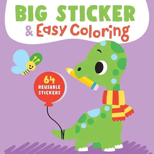 Big Sticker & Easy Coloring (Dinosaur): 64 Reusable Stickers - Board Book
