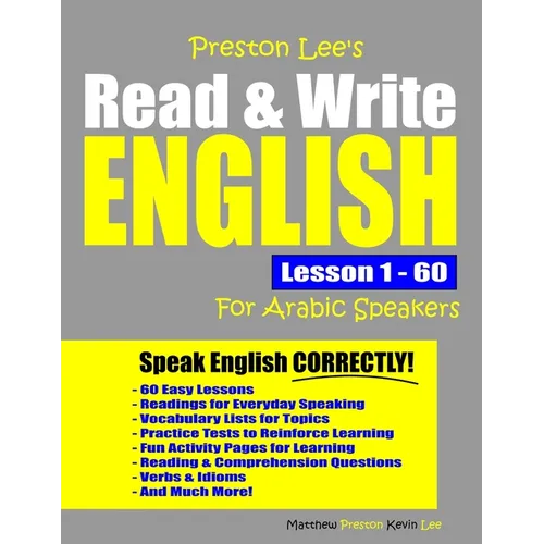Preston Lee's Read & Write English Lesson 1 - 60 For Arabic Speakers - Paperback