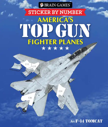 Brain Games - Sticker by Number: America's Top Gun Fighter Planes (28 Images to Sticker) - Paperback
