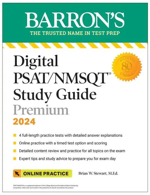 Digital Psat/NMSQT Study Guide Premium, 2024: 4 Practice Tests + Comprehensive Review + Online Practice - Paperback