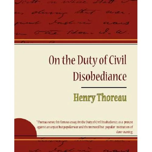 On the Duty of Civil Disobediance - Henry Thoreau - Paperback