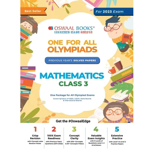 Oswaal One For All Olympiad Previous Years' Solved Papers, Class-3 Mathematics Book (For 2022-23 Exam) - Paperback