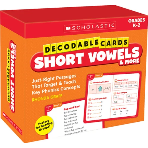 Decodable Cards: Short Vowels & More - Hardcover