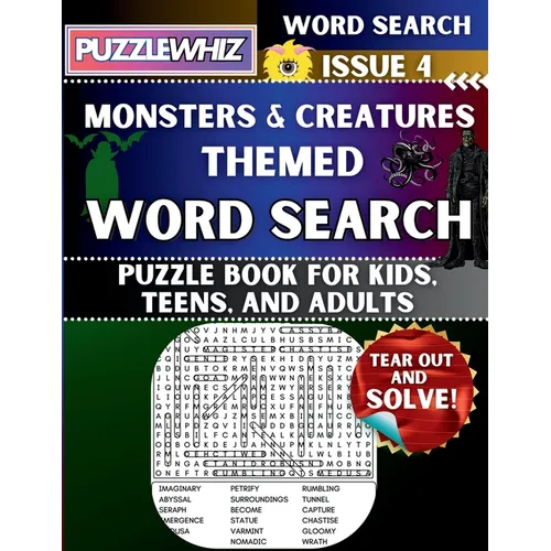 Monsters and Creatures - Themed Word Search - Fun & Educational Puzzles for Kids, Teens, and Adults (Large Print Edition): Featuring Engaging Themed W - Paperback