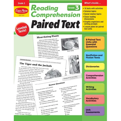 Reading Comprehension: Paired Text, Grade 3 Teacher Resource - Paperback