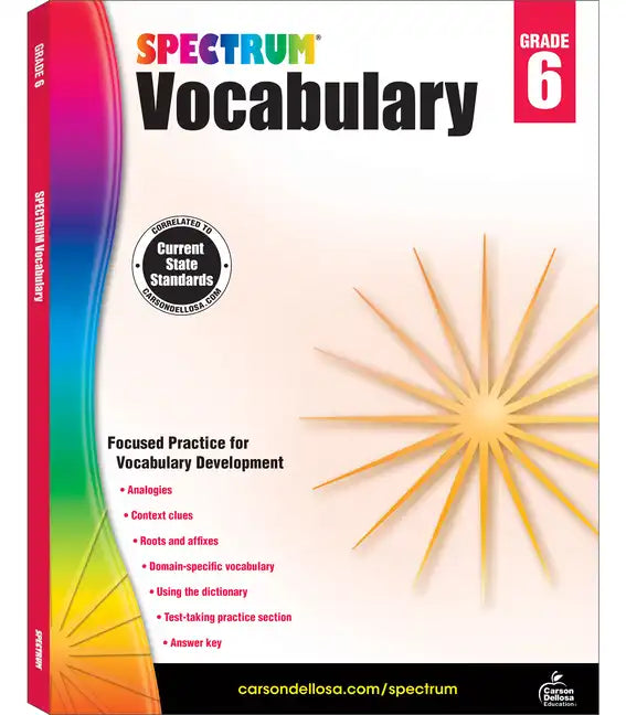 Spectrum Vocabulary, Grade 6: Volume 89 - Paperback