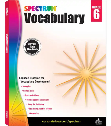 Spectrum Vocabulary, Grade 6: Volume 89 - Paperback