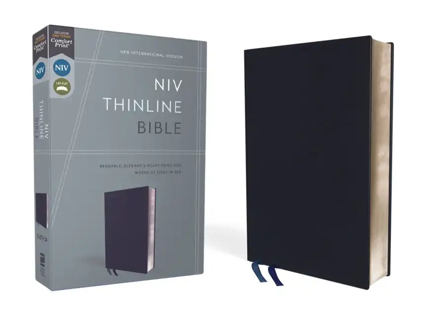 NIV, Thinline Bible, Bonded Leather, Navy, Red Letter Edition - Bonded Leather
