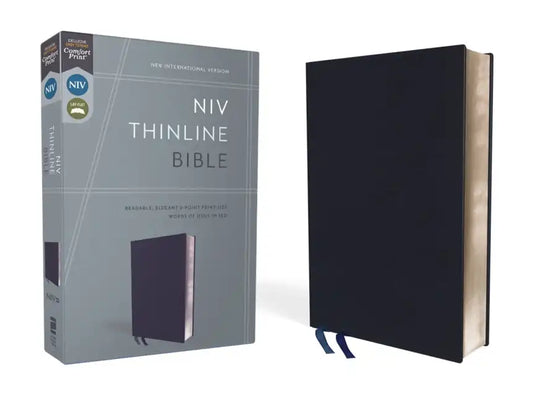 NIV, Thinline Bible, Bonded Leather, Navy, Red Letter Edition - Bonded Leather
