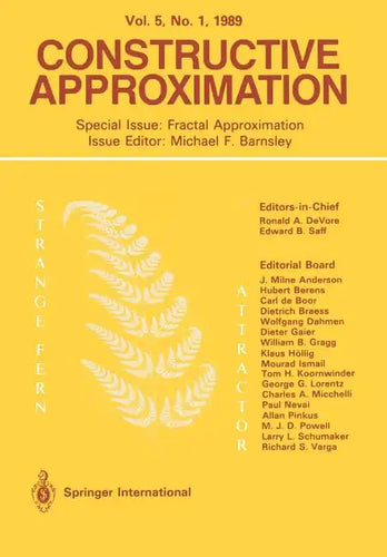 Constructive Approximation: Special Issue: Fractal Approximation - Paperback