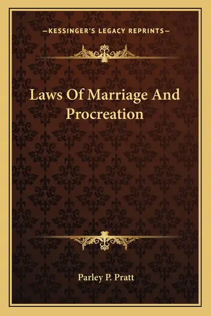 Laws of Marriage and Procreation - Paperback