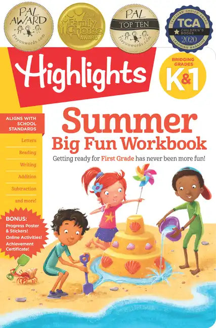 Summer Big Fun Workbook Bridging Grades K & 1: Ready for First Grade at Home, First Grade Summer Workbook with Letters, Reading, Writing, Addition, Su - Paperback