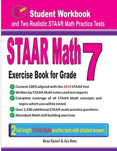 STAAR Math Exercise Book for Grade 7: Student Workbook and Two Realistic STAAR Math Tests - Paperback