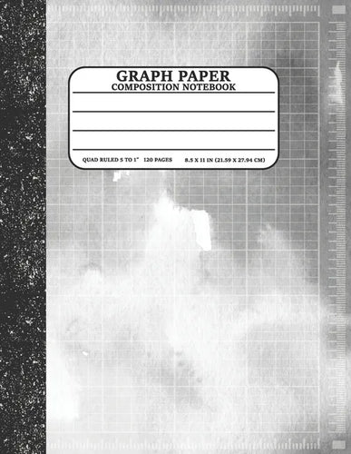 Graph Paper Composition Notebook: Math and Science Lover Graph Paper Cover Watercolor Silver (Quad Ruled 5 squares per inch, 120 pages) Birthday Gifts - Paperback